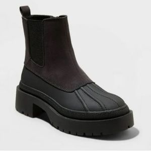 Ella Chelsea Duck Boots Universal Thread Black Chunky Combat Boots Water Repelle